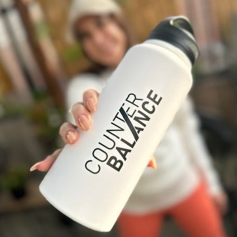 CounterBalance Stainless Steel Water Bottle, Handle Lid